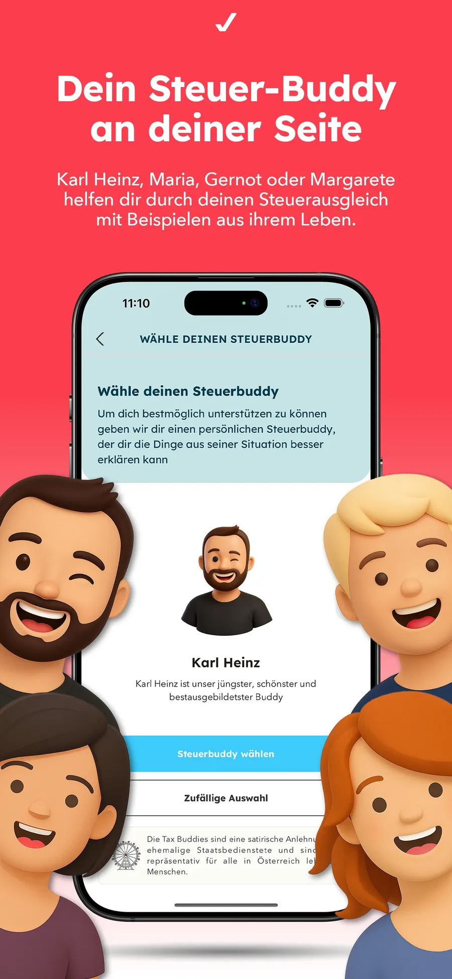 RelaxTax Onboarding: Steuerbuddy wählen